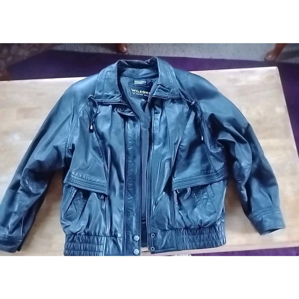 wilsons leather jacket men's Vintage 1990s W/ Gloves Rn 69426